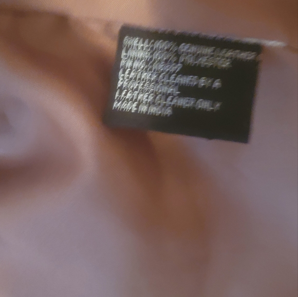 Tahari Brown Mauve Genuine Leather Puffy Sleeve Blazer Jacket Coat - Picture 9 of 12